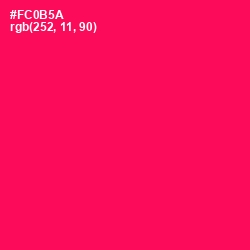 #FC0B5A - Razzmatazz Color Image