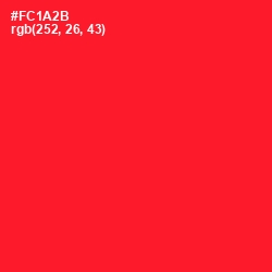 #FC1A2B - Torch Red Color Image