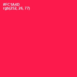 #FC1A4D - Razzmatazz Color Image