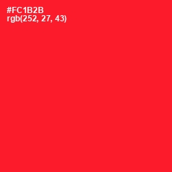 #FC1B2B - Torch Red Color Image