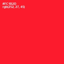 #FC1B2D - Torch Red Color Image