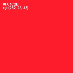 #FC1C2B - Torch Red Color Image