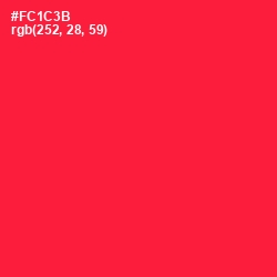 #FC1C3B - Torch Red Color Image