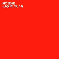 #FC1D0E - Red Color Image