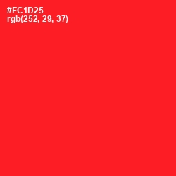 #FC1D25 - Torch Red Color Image
