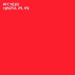 #FC1D2D - Torch Red Color Image