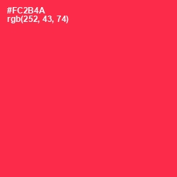 #FC2B4A - Radical Red Color Image