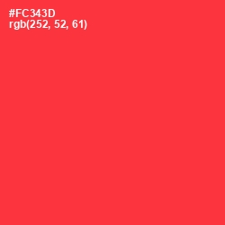 #FC343D - Red Orange Color Image