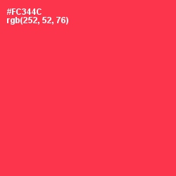#FC344C - Radical Red Color Image