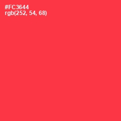 #FC3644 - Radical Red Color Image