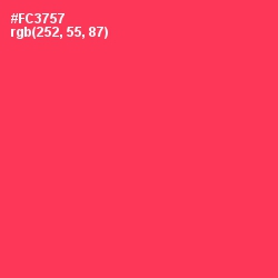 #FC3757 - Radical Red Color Image