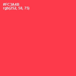 #FC3A4B - Radical Red Color Image