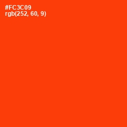 #FC3C09 - Scarlet Color Image