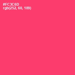 #FC3C6D - Radical Red Color Image