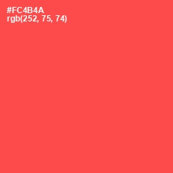 #FC4B4A - Sunset Orange Color Image