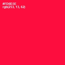 #FD0D3E - Torch Red Color Image