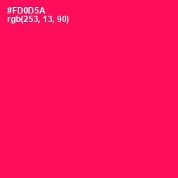 #FD0D5A - Razzmatazz Color Image