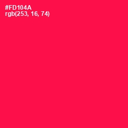 #FD104A - Razzmatazz Color Image