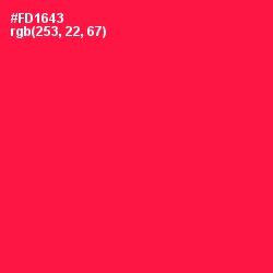 #FD1643 - Razzmatazz Color Image