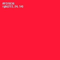 #FD1836 - Torch Red Color Image