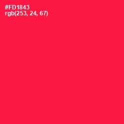 #FD1843 - Razzmatazz Color Image