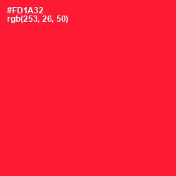 #FD1A32 - Torch Red Color Image