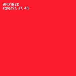 #FD1B2D - Torch Red Color Image