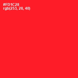 #FD1C28 - Torch Red Color Image