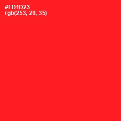 #FD1D23 - Torch Red Color Image