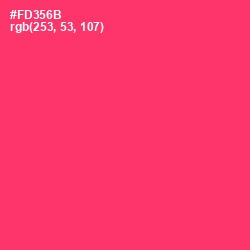 #FD356B - Radical Red Color Image