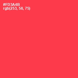 #FD3A4B - Radical Red Color Image