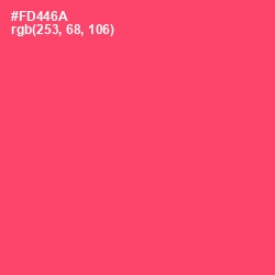 #FD446A - Carnation Color Image