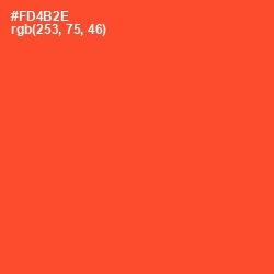 #FD4B2E - Pomegranate Color Image