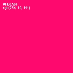 #FE0A6F - Rose Color Image