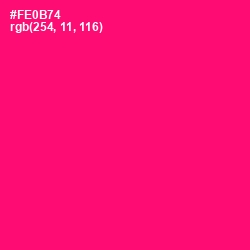 #FE0B74 - Rose Color Image