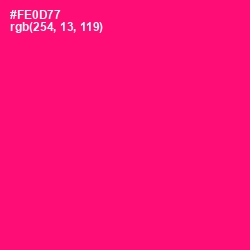 #FE0D77 - Rose Color Image