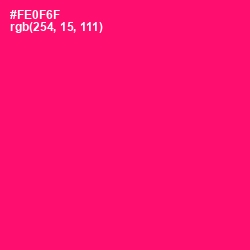 #FE0F6F - Rose Color Image