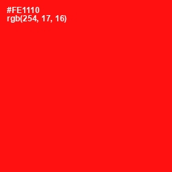 #FE1110 - Red Color Image