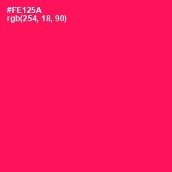 #FE125A - Razzmatazz Color Image