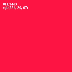 #FE1443 - Razzmatazz Color Image