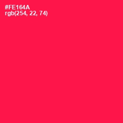 #FE164A - Razzmatazz Color Image