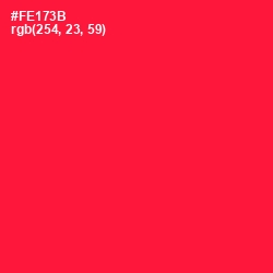 #FE173B - Torch Red Color Image