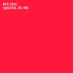 #FE183C - Torch Red Color Image