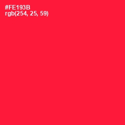 #FE193B - Torch Red Color Image