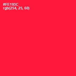 #FE193C - Torch Red Color Image