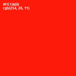 #FE1A0B - Red Color Image