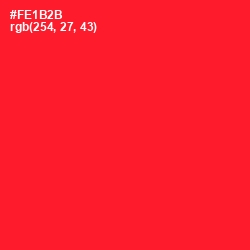 #FE1B2B - Torch Red Color Image