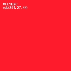 #FE1B2C - Torch Red Color Image