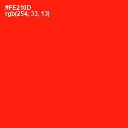 #FE210D - Scarlet Color Image