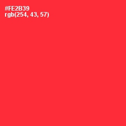 #FE2B39 - Red Orange Color Image